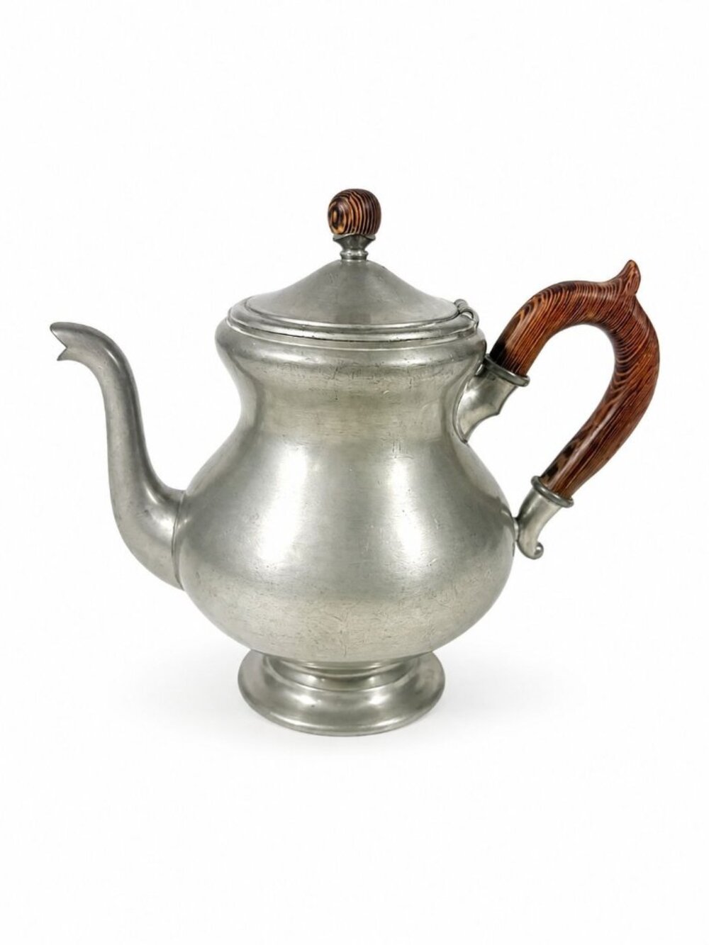 Pewter Teapot Pewter KDM Royal Holland Wooden Handle Knob Vintage Kitchenware Se